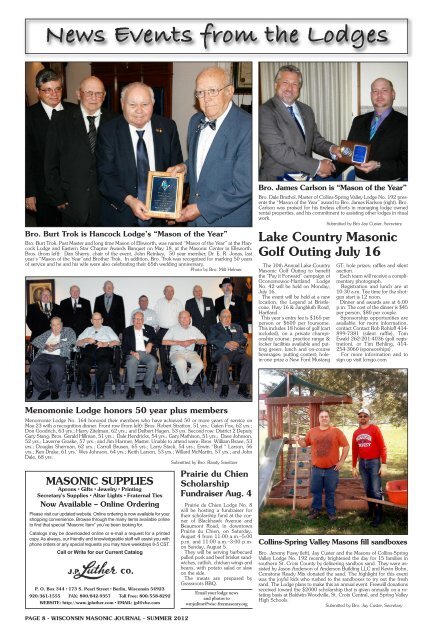 Masonic Journal - Freemasons of Wisconsin