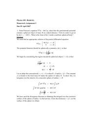 Physics 403: Relativity Homework Assignment 5 Due 09 April 2007 ...