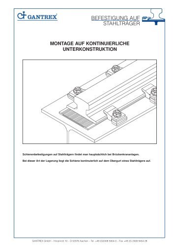 Montage auf kontinuierlicher Unterkonstruktion - Gantrex