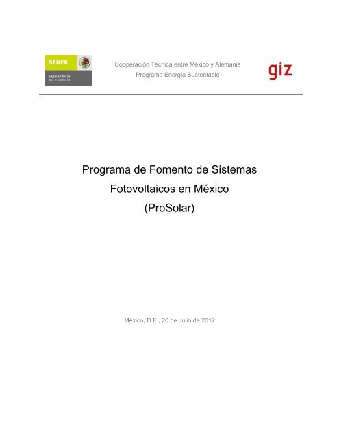 Programa de Fomento de Sistemas Fotovoltaicos en MÃ©xico