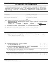 Employment Relationship Questionnaire - Social Security