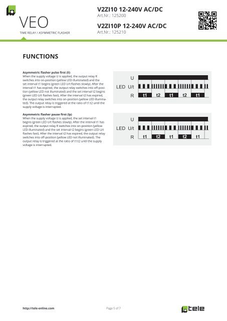 technical data v2zi10 12-240v ac/dc v2zi10p 12-240v ... - Tele Haase