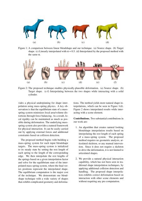 A Blendshape Model that Incorporates Physical Interaction