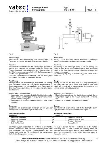 Priming Unit Type SKV 70301 3 - vatec Maschinenbau GmbH