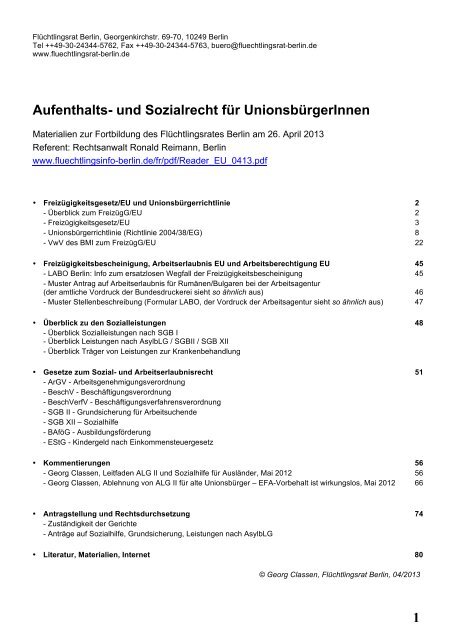 Aufenthalts Und Sozialrecht Faƒa R Unionsbaƒa Rgerinnen 1
