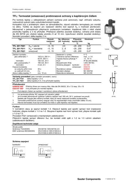 SAUTER katalog - DvoupolohovÃ© regulÃ¡tory /cz - Marcomplet