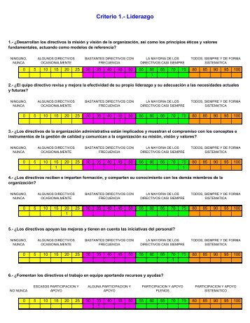 indicadores de evaluacion modelo EFQM excelencia CRITERIOS