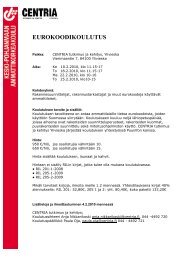 eurokoodikoulutus - Centria tutkimus ja kehitys