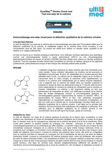 SureStepTM Smoke Check test Test one-step de ... - ulti med Products