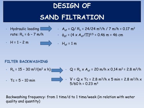 Design of arsenic removal plant by coagulation, sedimentation