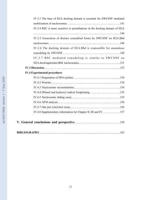 Etudes sur le mécanisme de remodelage des nucléosomes par ...