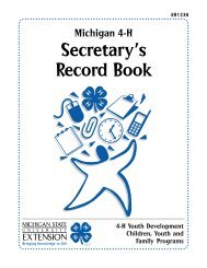 4-H Club Secretary's Record Book - Michigan State 4-H