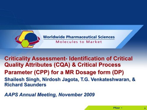 Criticality Assessment- Identification of Critical Quality Attributes ...