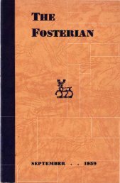 Fosterian Magazine 1959 - Old Fosterians and Lord Digby's Old Girls