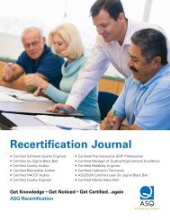 Recertification Journal/Application - ASQ