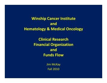 Clinical Research Financial Organization and Funds Flow