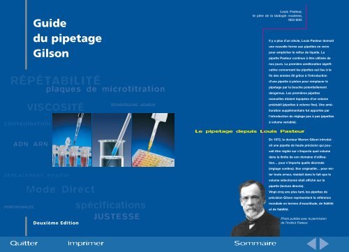 Principe de fonctionnement des pipettes Ã  dÃ©placement d ... - BiOutils