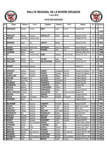 Liste des engagÃ©s (PDF - 203 Ko) - Est Rallye