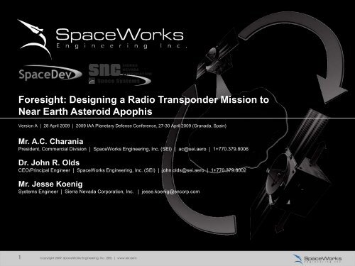 Presentation - SpaceWorks Enterprises, Inc.