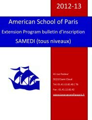 Extension Program - American School of Paris