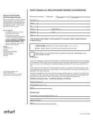 Pre-Authorized Payment Authorization Form - Intuit