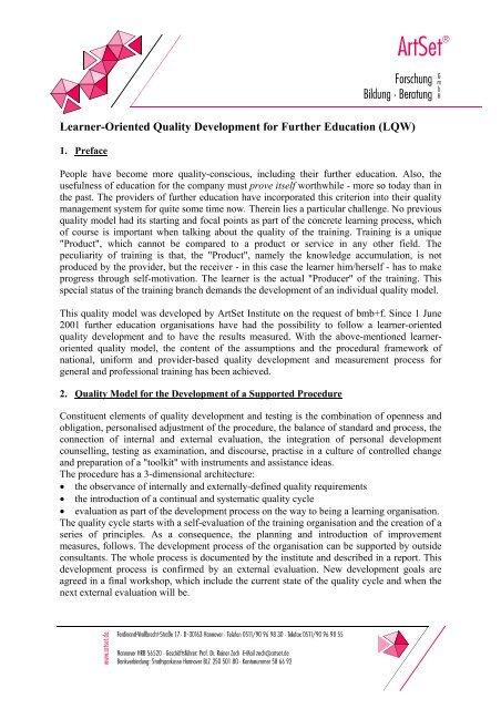 learner-oriented quality development for further education - LQW