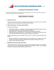 INSURANS WANG - Multi-Purpose Insurans Bhd