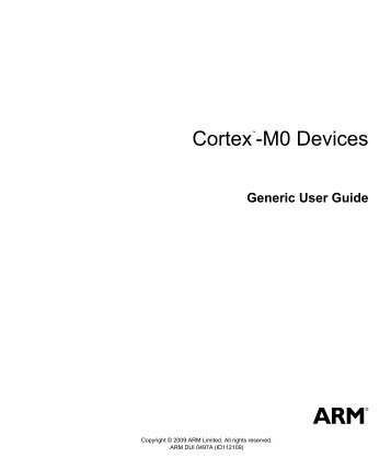 Cortex-M0 Devices Generic User Guide - ARM Information Center