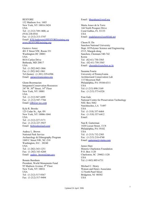 full list of members latest update 290607.pdf - CIF - Icomos