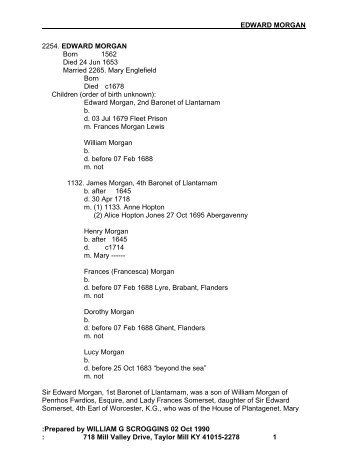 EDWARD MORGAN - Genealogy Research Papers