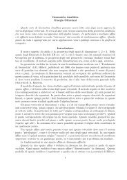 Geometria Analitica Giorgio Ottaviani Queste note di Geometria ...