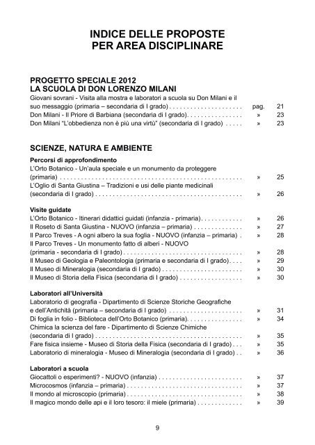 Progetto 2012/2013 - Comune di Padova