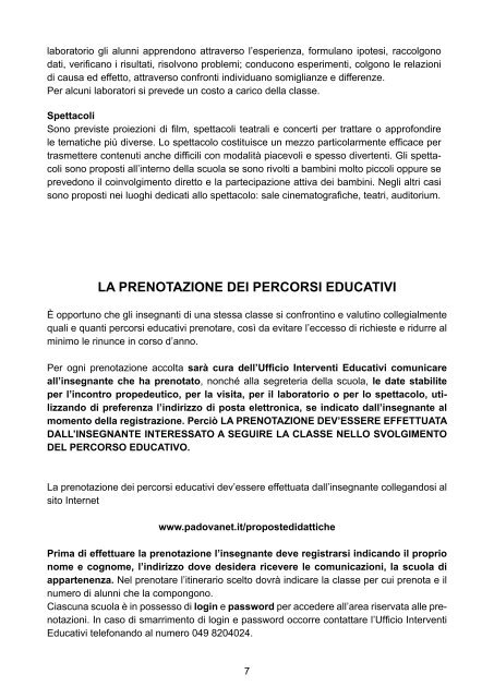 Progetto 2012/2013 - Comune di Padova