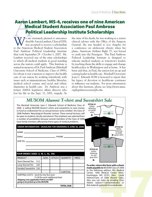 Committed to Learning - Joan C. Edwards School of Medicine ...