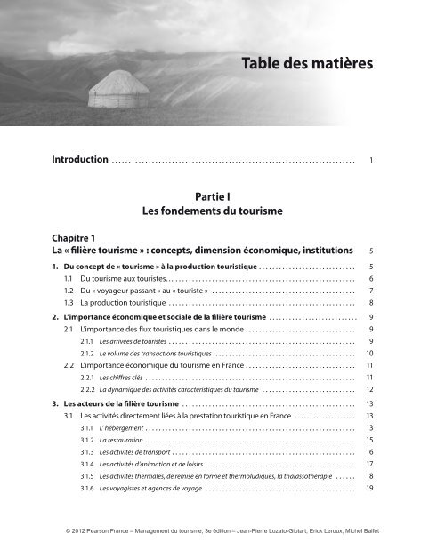 Management du tourisme 3e Ã©dition - Pearson