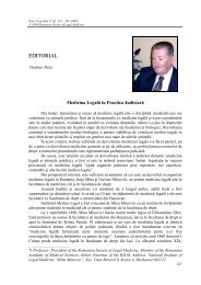 EDITORIAL - Romanian Journal of Legal Medicine