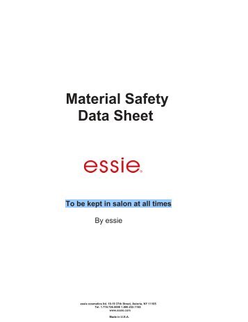 Material Safety Data Sheet To be kept in salon at all ... - Transdesign