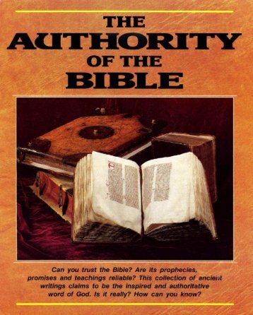 The Authority of the Bible - Church of God Faithful Flock