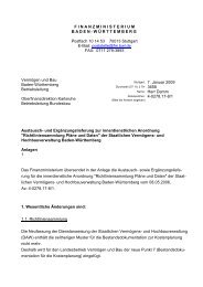 FINANZMINISTERIUM BADEN-WÜRTTEMBERG Postfach 10 14 53 ...