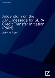 Addendum on the XML message for SEPA Credit ... - Deutsche Bank