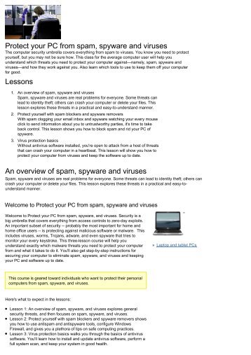 Protect your PC from spam, spyware and viruses - USD 322