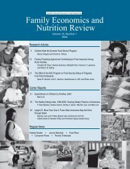 Family Economics and Nutrition Review - Center for Nutrition Policy ...