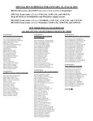 Final Exam Shuttle Bus Schedule