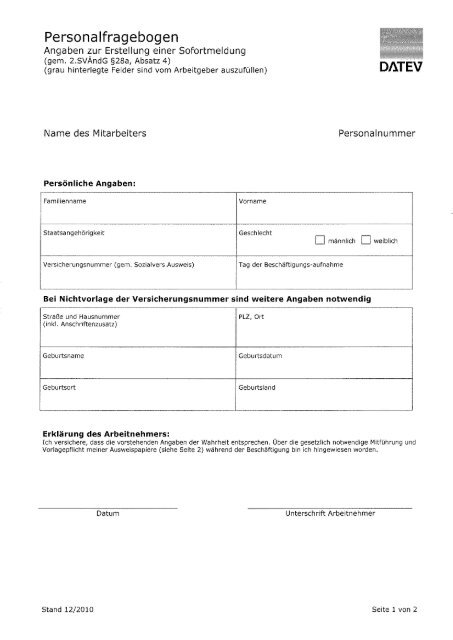 datev personalfragebogen 2011