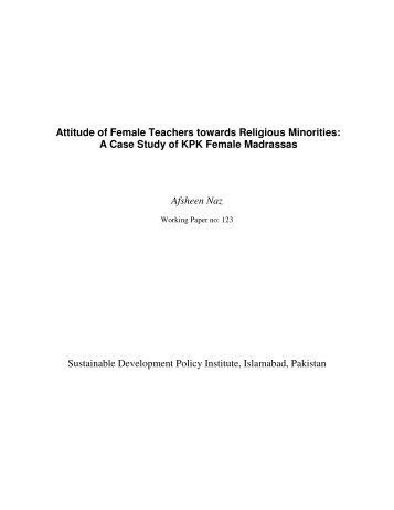 Attitude of Female Teachers towards Religious Minorities: A Case ...