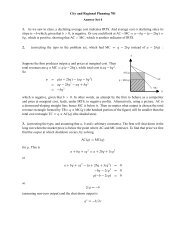 City and Regional Planning 781 Answer Set 4 1. As we saw in class ...