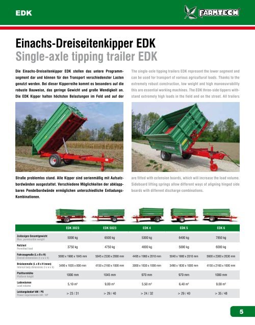 Einachs-Dreiseitenkipper EDK Single-axle tipping trailer  EDK - VPP