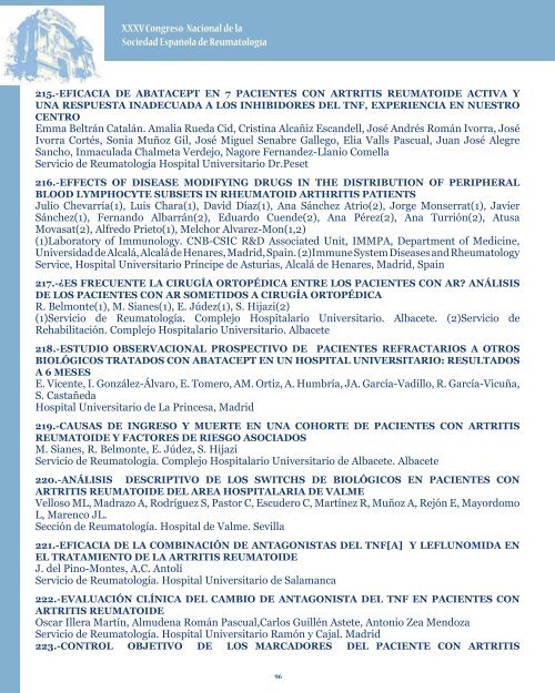 XXXV Congreso Nacional de la Sociedad EspaÃ±ola de ReumatologÃ­a