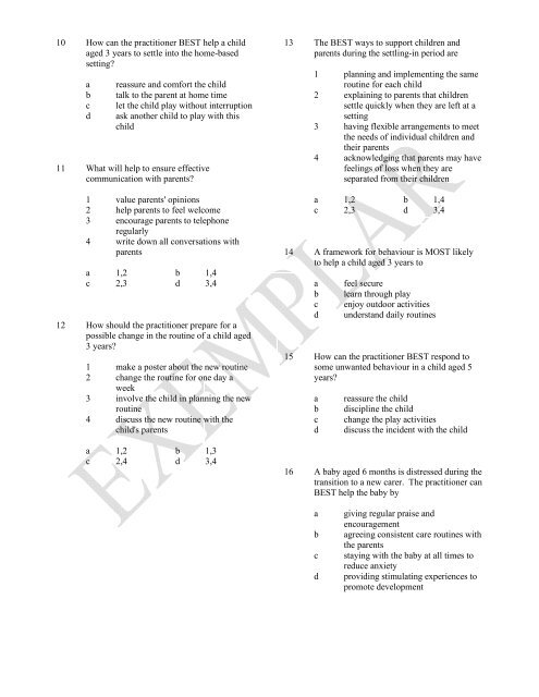 Exemplar Test Papers - Cache