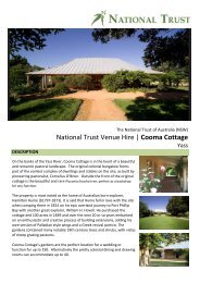 National Trust Venue Hire | Cooma Cottage - NSW